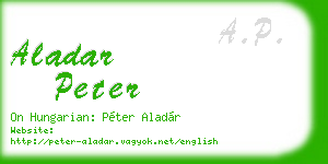 aladar peter business card