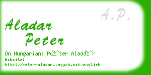 aladar peter business card